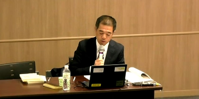 講演する江村智禎弁護士（Zoomウェビナー画面より）